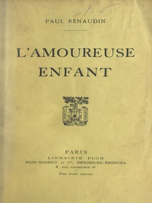 cover image of L'amoureuse enfant